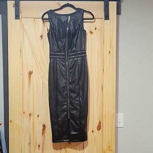 Sexy faux leather bodycon dress